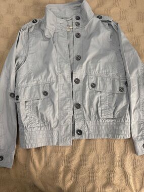 Springfield Lined Gray Bomber Utility Jacket 100% Cotton